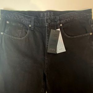 NWT Hale Nico Blain Jeans Black Denim Raw Hem High Waisted 100% Cotton Size 29